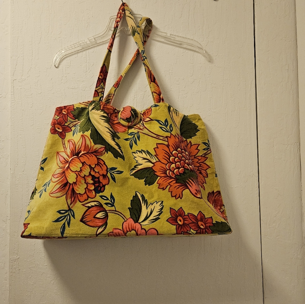 Yellow Floral Tote Bag - Large